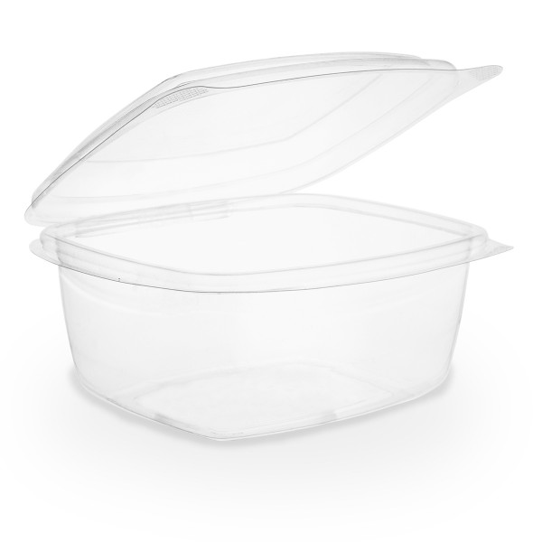 VHD-16 Vegware™ Compostable PLA Clear Rectangular Hinged Deli Containers (16-oz) 